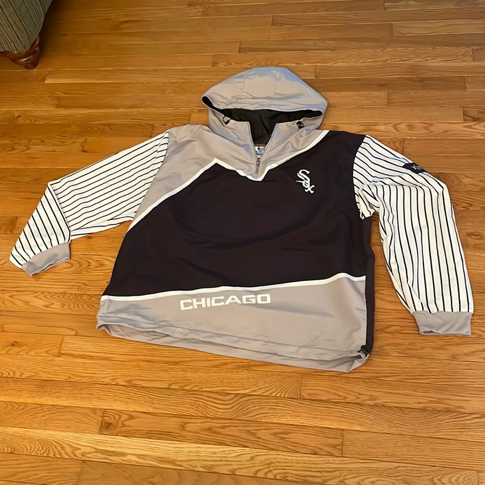 Chicago White Sox MLB baseball quarter zip wind breaker, rain jacket W